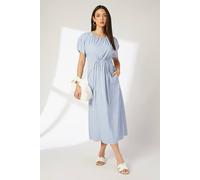 Debenhams Blue Drawstring Waist Detail Woven Dress In Light Blue light blue 16