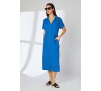 Debenhams Blue Gauze Waist Seam Shirt Dress blue 10
