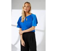 Debenhams Blue Hanky Hem Sleeve Blouse In Cobalt cobalt 12