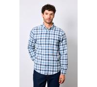 Debenhams Blue Herringbone Check Long Sleeve Shirt blue