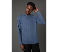 Debenhams Blue Long Sleeve Slub Grandad Neck T-Shirt blue XXL