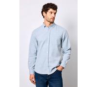 Debenhams Blue Melange Brushed Long Sleeve Shirt blue