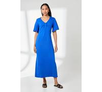 Debenhams Blue Neck Detail Jersey Midi Dress In Cobalt cobalt 16