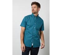 Debenhams Men's Blue Print Short Sleeve Shirt | Size: 2XL
