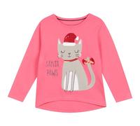 Debenhams Bluezoo Kids Girls' Pink 'Santa Paws' Christmas Cat Applique