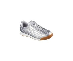Debenhams Bobs Billie Wild Comfort Quilted Faux Lace Sneaker Silver silver