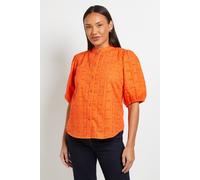 Principles Women's Broderie Puff Sleeve Blouse in Orange | Size: 10 Principles Orange 10