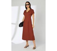 Debenhams Brown Seam Detail Viscose Midi Dress In Chocolate chocolate 12