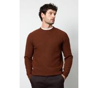 Debenhams Burnt Orange Textured Knitted Crew Neck Jumper orange