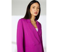 Debenhams Button Detail Double Breasted Blazer In Magenta magenta 12