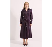 Button Front Pinstripe Collared Shirt Dress Principles Navy 16