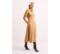 Debenhams Camel Ponte Seam Detail Midi Dress camel 18