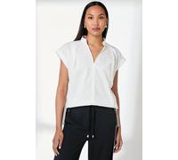 Debenhams Cap Sleeve Button Front Shirt In Ivory ivory 12