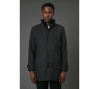 Debenhams Charcoal Wool Blend Funnel Neck Coat With Insert charcoal XXL