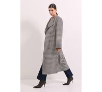 Debenhams Check Dogtooth Wrap Belted Coat In Chocolate chocolate 14