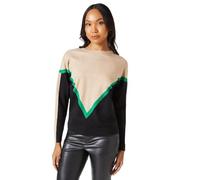 Debenhams Chevron Stripe Crew Neck Jumper, M, Camel