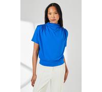 Debenhams Cobalt Drape Detail High Neck Jersey Top cobalt 10