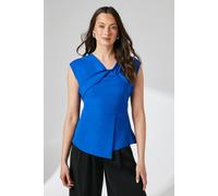 Debenhams Cobalt Peplum Detail Twist Front Crepe Top cobalt 10