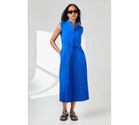 Debenhams Cobalt Pleated Skirt Zip Front Midi Dress cobalt 18