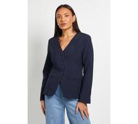 Debenhams Collarless Pocket Detail Blazer In Navy navy 10