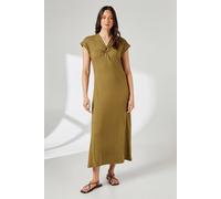Debenhams Contrast Ring Detail Jersey Midi Dress In Khaki khaki