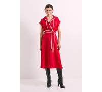 Debenhams Contrast Tie Waist Midi Dress In Red red 12