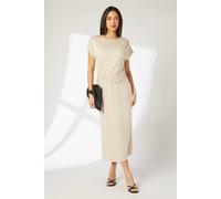 Debenhams Cupro Jersey Ruched Detail Midi Dress In Camel camel 12