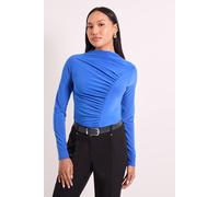 Debenhams Curved Seam Ruched Top In Cobalt cobalt