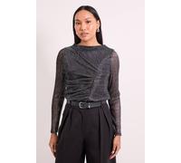 Principles Women's Curved seam Ruched Top in Gun Metal | Size: 18 Principles Gun Metal 18