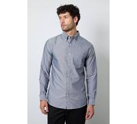 Debenhams Men's Dark Blue Oxford Long Sleeve Shirt | Size: Small