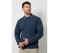 Debenhams Dark Blue Pique Long Sleeve Polo Shirt dark blue