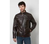 Debenhams Dark Brown Faux Leather Four Pocket Jacket dark brown