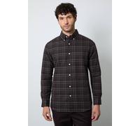 Debenhams Men's Dark Burgundy Check Long Sleeve Shirt | Size: Large