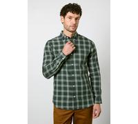 Debenhams Men's Dark Green Check Long Sleeve Shirt in Dark Grey | Size: XL