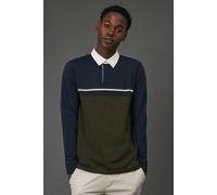 Debenhams Dark Green Colour Block Rugby Shirt dark green M