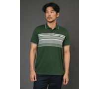 Debenhams Dark Green Engineered Stripe Polo Shirt dark green