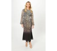 Debenhams Debut London By Coast Animal Print Blouson Sleeve Georgette Midi Dress multi 8