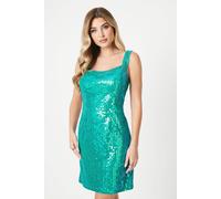 Debut London by Coast Sequin Embellished Mini Dress Debut London Teal 10