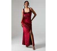 Debenhams Debut London By Coast Square Neck Velvet Bridesmaid Maxi Dress In Merlot merlot 10