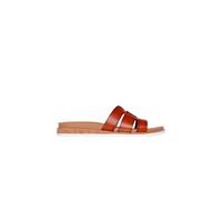 Skechers Women's DESERT KISS LOW Double H Strap Slide Chestnut Duraleather in Brown | Size: 3 Skechers Brown 3