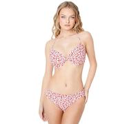 Debenhams Ditsy Floral Twist Front Underwired Bikini Top, 32B, Red