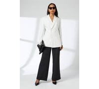 Debenhams Double Breasted Linen Pinstripe Blazer In Natural natural 12
