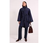 Debenhams Double Faced Belted Cape Coat In Navy navy