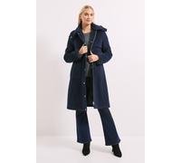 Debenhams Drawstring Detail Collared Coat In Navy navy 20