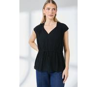 Debenhams Drawstring Waist Sleeveless Top In Black black 14