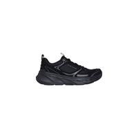 Skechers Women's Edgeride Silver Eclipse Sneaker, Black Mesh/Duraleather/Trim, 3 UK