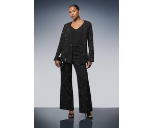 Debenhams Embroidered Embellished Trousers In Black black