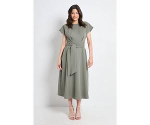 Debenhams Formal Tie Waist Midi Dress In Khaki khaki