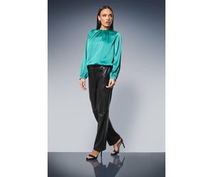 Debenhams Gathered Neck Tie Waist Satin Blouse In Teal teal