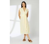 Debenhams Gauze Tie Front Midi Dress In Lemon lemon 14